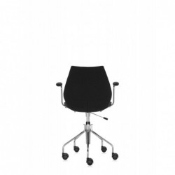 Chaise de bureau Kartell MAUI SOFT, tissu Trevira noir, vue de dos