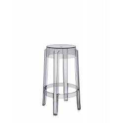 Tabouret de bar Charles Ghost (hauteur 65 cm), couleur fumé