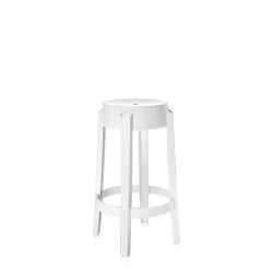 Tabouret de bar Charles Ghost (hauteur 65 cm), couleur blanc