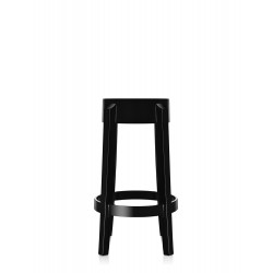 Tabouret de bar Charles Ghost (hauteur 65 cm), couleur noir, vue de face