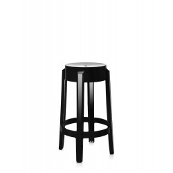 Tabouret de bar Charles Ghost (hauteur 65 cm), couleur noir