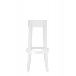 Tabouret de bar Charles Ghost (hauteur 75 cm), couleur blanc, vue de face