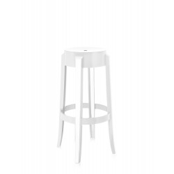 Tabouret de bar Charles Ghost (hauteur 75 cm), couleur blanc