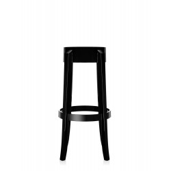 Tabouret de bar Charles Ghost (hauteur 75 cm), couleur noir, vue de face