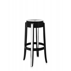 Tabouret de bar Charles Ghost (hauteur 75 cm), couleur noir