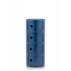 Meuble de rangement cylindrique de couleur bleu, COMPONIBILI de Kartell