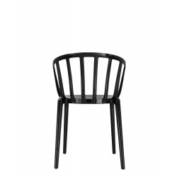 Chaise noire, VENICE de Kartell (design Philippe Starck), vue de dos