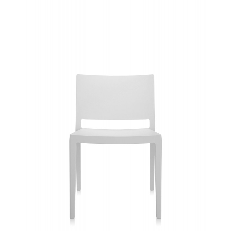 Chaise blanche Kartell LIZZ MAT, vue de face