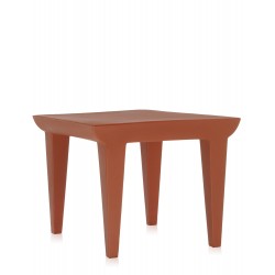 Table d'appoint Bubble rouge terre, vue de 3/4