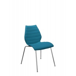 Chaise Kartell MAUI SOFT, tissu Trevira Octane, structure chromée, vue 3/4