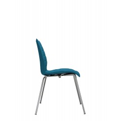 Chaise Kartell MAUI SOFT, tissu Trevira Octane, structure chromée, vue de profil