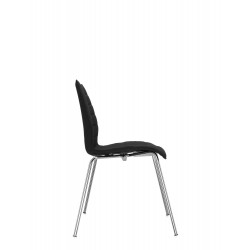 Chaise Kartell MAUI SOFT, tissu Trevira Noir, structure chromée, vue de profil