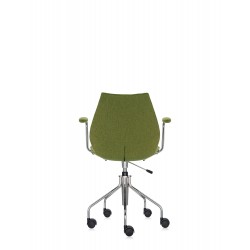 Chaise de bureau Kartell MAUI SOFT, tissu Trevira Vert acide, vue de dos