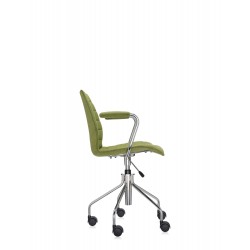 Chaise de bureau Kartell MAUI SOFT, tissu Trevira Vert acide, vue de profil