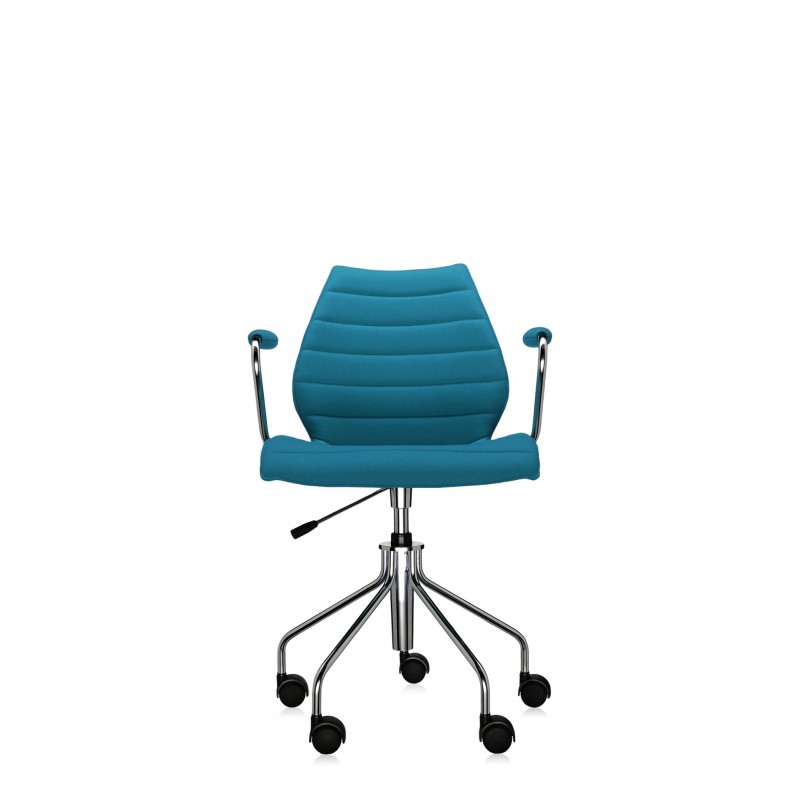 Chaise de bureau Kartell MAUI SOFT, tissu Trevira Octane, vue de face Chaise de bureau Kartell MAUI SOFT, tissu Trevira Octane, vue de face