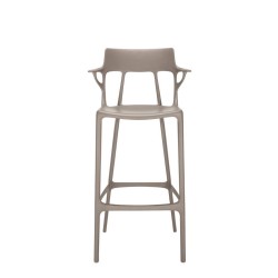 Tabouret de bar A.I. Stool Recycled, hauteur 75 cm, gris, vue de face