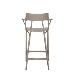 Tabouret de bar A.I. Stool Recycled, hauteur 65 cm, gris, vue de dos