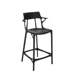 Tabouret de bar A.I. Stool Recycled, hauteur 65 cm, noir, vue de 3/4