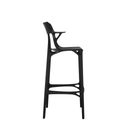 Tabouret de bar A.I. Stool Recycled, hauteur 75 cm, noir, vue de prodil