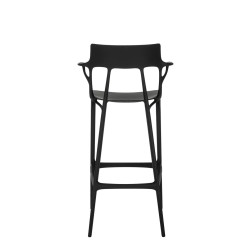 Tabouret de bar A.I. Stool Recycled, hauteur 75 cm, noir, vue de dos