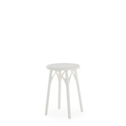 Tabouret A.I. Stool Light de couleur blanc, hauteur 45 cm, vue de 3/4