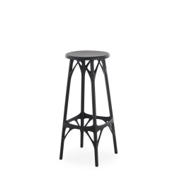 Tabouret A.I. Stool Light de couleur noir, hauteur 75 cm, vue de 3/4