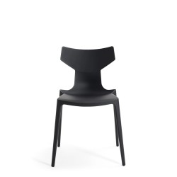 Chaise Re-Chair de couleur noire, vue de face