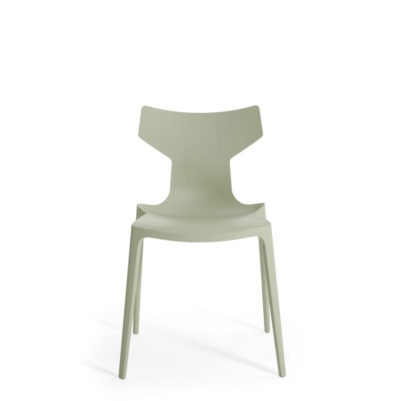 Chaise Re-Chair de couleur verte, vue de face Chaise Re-Chair de couleur verte, vue de face