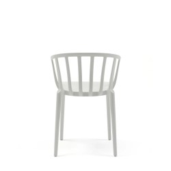 Chaise blanche, VENICE MAT de Kartell (design Philippe Starck), vue de dos