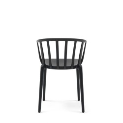 Chaise noire, VENICE MAT de Kartell (design Philippe Starck), vue de dos