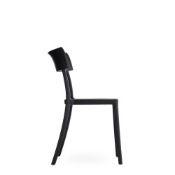 Chaise Kartell Catwalk Mat, de couleur noire, vue de profil