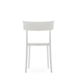 Chaise Kartell Catwalk Mat, de couleur blanche, vue de dos