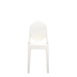 Chaise blanche Kartell, Victoria Ghost, vue de face