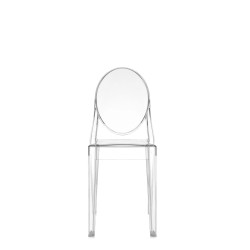 Chaise Kartell Victoria Ghost, couleur cristal, vue de face