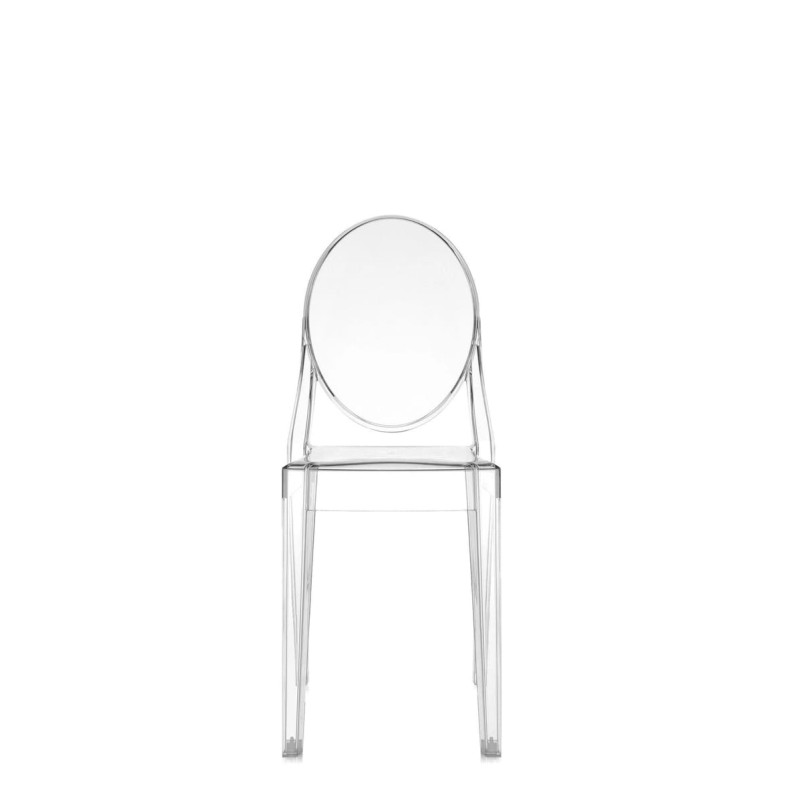 Chaise Kartell Victoria Ghost, couleur cristal, vue de face Chaise Kartell Victoria Ghost, couleur cristal, vue de face