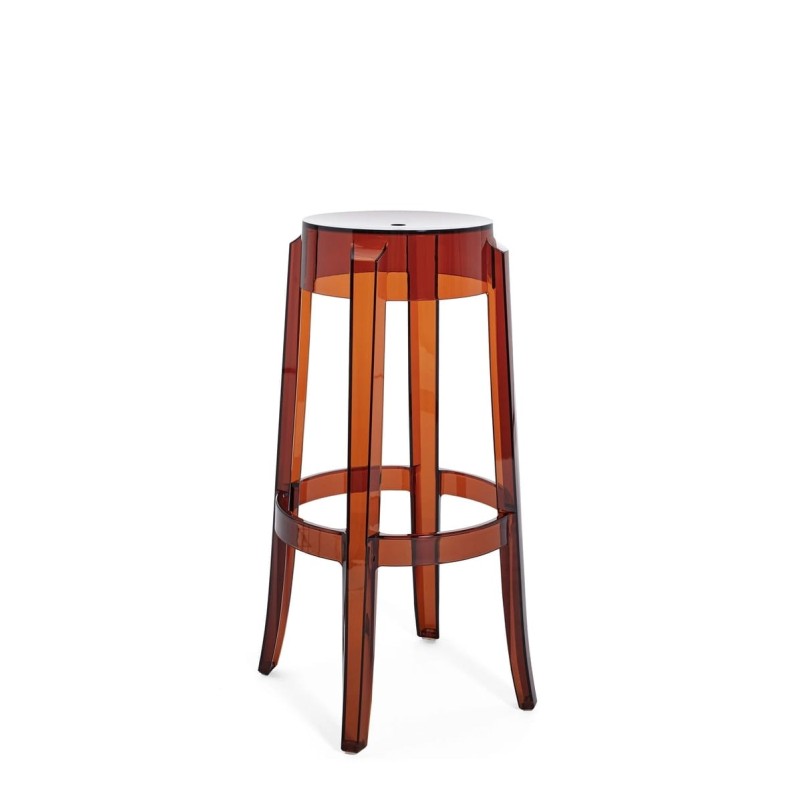 Tabouret de bar Charles Ghost (hauteur 75 cm), couleur ambre