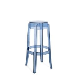 Tabouret de bar Charles Ghost (hauteur 75 cm), couleur bleu poudré