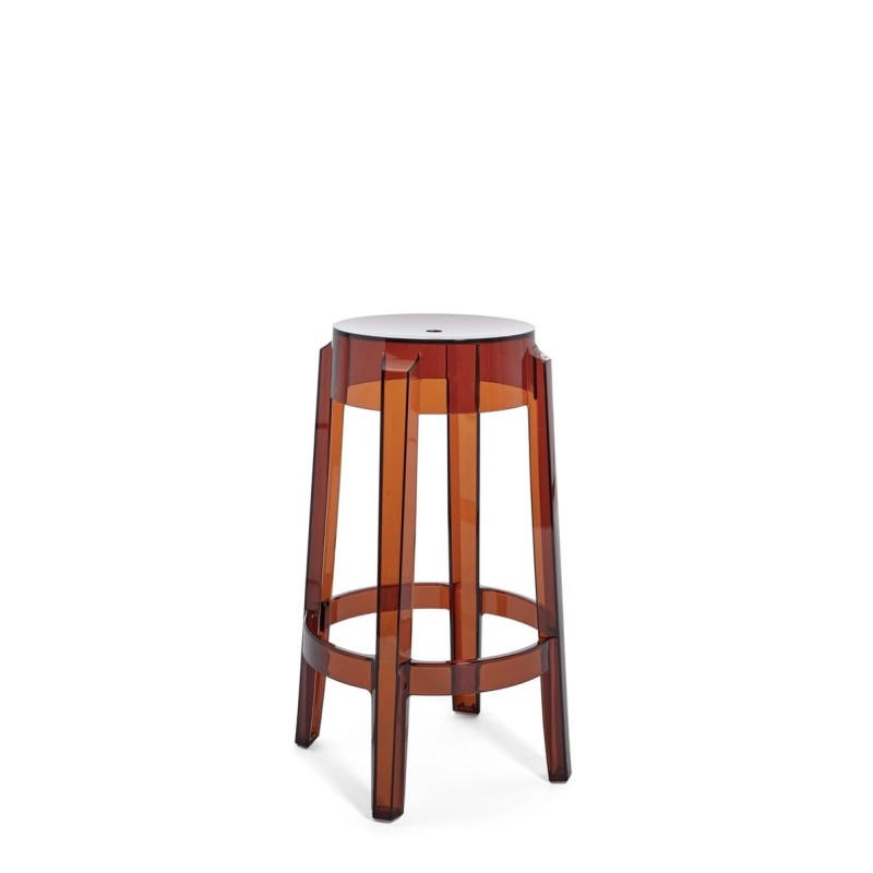 Tabouret de bar Charles Ghost (hauteur 65 cm), couleur ambre