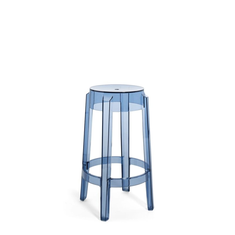 Tabouret de bar Charles Ghost (hauteur 65 cm), couleur bleu poudré