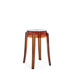 Tabouret Charles Ghost (hauteur 46 cm), couleur ambre