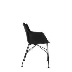 Chaise kartell Q/WOOD (hêtre), bois noir, vue de profil