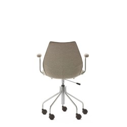 Chaise de bureau Kartell MAUI SOFT, tissu Noma Beige, vue de dos