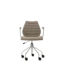 Chaise de bureau Kartell MAUI SOFT, tissu Noma Beige, vue de face