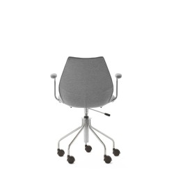 Chaise de bureau Kartell MAUI SOFT, tissu Noma Gris, vue de dos