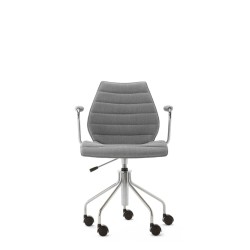 Chaise de bureau Kartell MAUI SOFT, tissu Noma Gris, vue de face