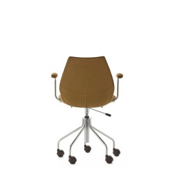 Chaise de bureau Kartell MAUI SOFT, tissu Noma Moutarde, vue de dos