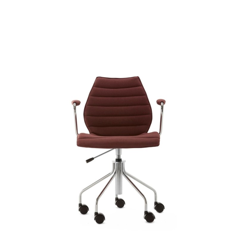 Chaise de bureau Kartell MAUI SOFT, tissu Noma Rouge brique, vue de face Chaise de bureau Kartell MAUI SOFT, tissu Noma Rouge brique, vue de face
