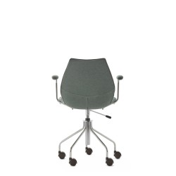 Chaise de bureau Kartell MAUI SOFT, tissu Noma Vert, vue de dos