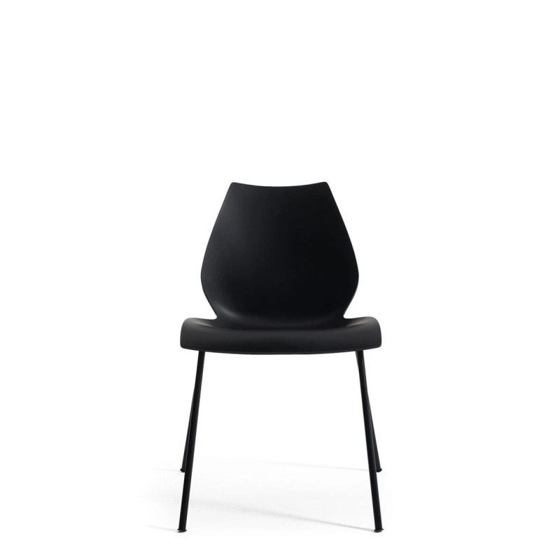 chaise anthracite MAUI structure noire vue de face chaise anthracite MAUI structure noire vue de face