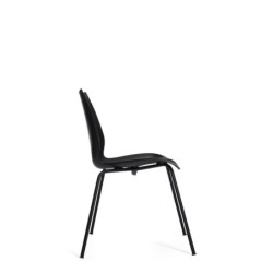 chaise anthracite MAUI structure noire vue de profil